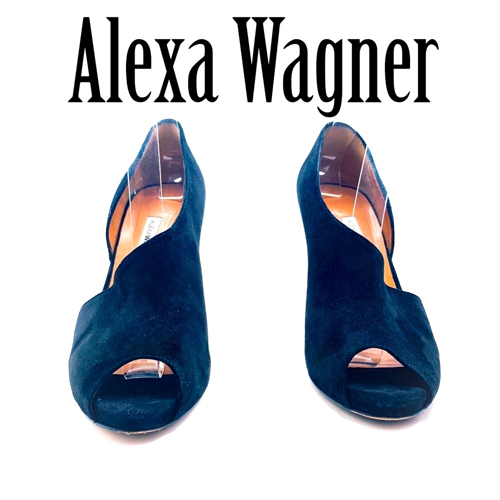 Alexa Wagner D’orsay Suede Black Stiletto Heels 9